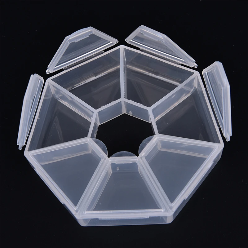 

1pc 7 grid Portable seal Storage Cases Clip Holder Box Container Desk Organizer