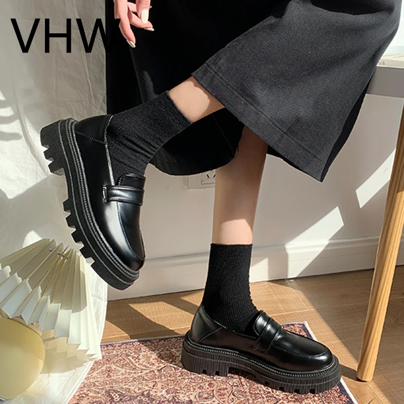 

Women Oxford Shoes 2021 Spring Ladies British Style Black Soft Leather Shoes Fashion Comfortable Female Platform Casual Flats