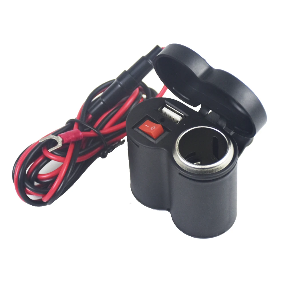 12 24V мотоцикл Скутер Руль USB зарядное устройство зажим Водонепроницаемый