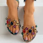 Сланцы женские шлепанцы обувь тапочки Стразы с драгоценным камнем женские шлепанцы с бриллиантами