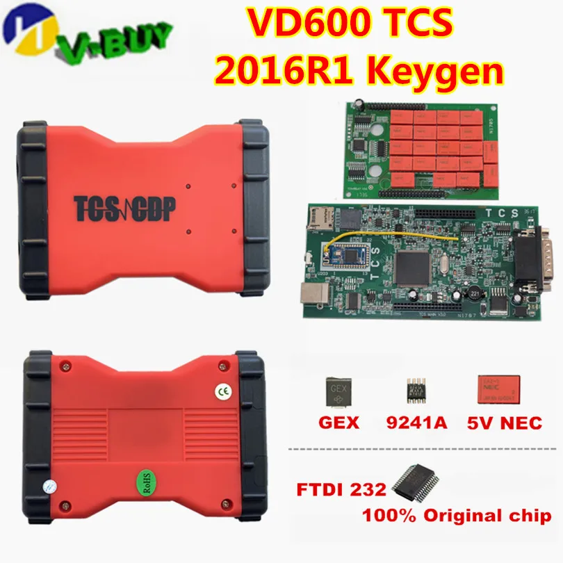 Новый VCI 2016R1 Keygen/2017 1 TCS PRO OBDIICAT с Bluetooth OBD2 кабель диагностический инструмент VD600