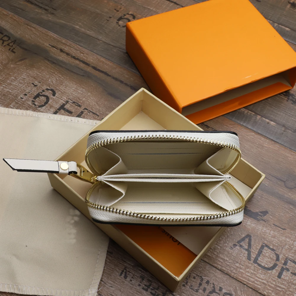 

Women's zero wallet, luxury brand, designer, leather small leather goods, with box, free delivery