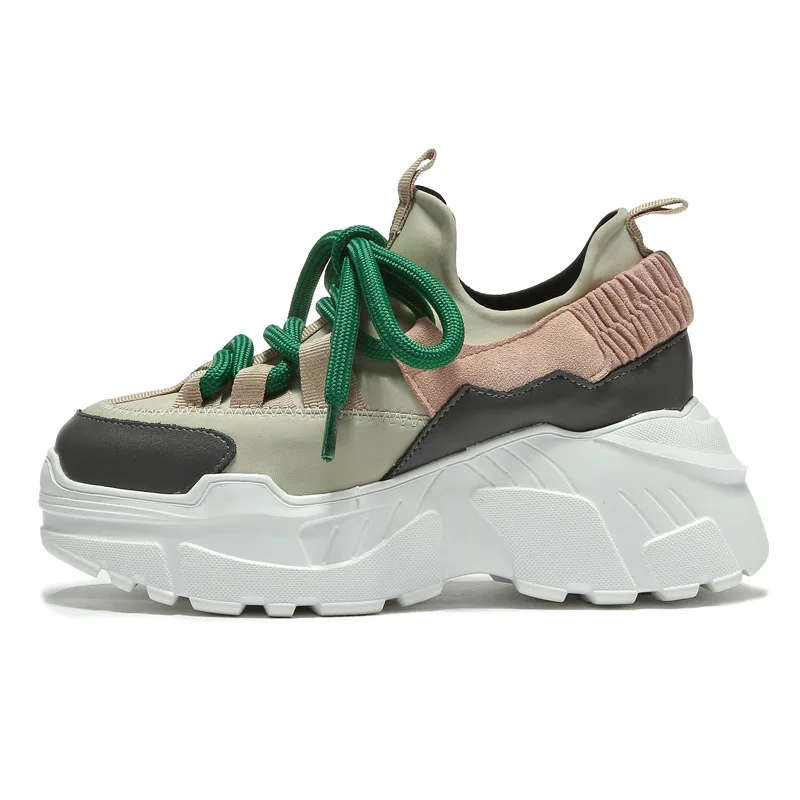 Кроссовки женские на платформе дышащая мягкая повседневная обувь цвет белый