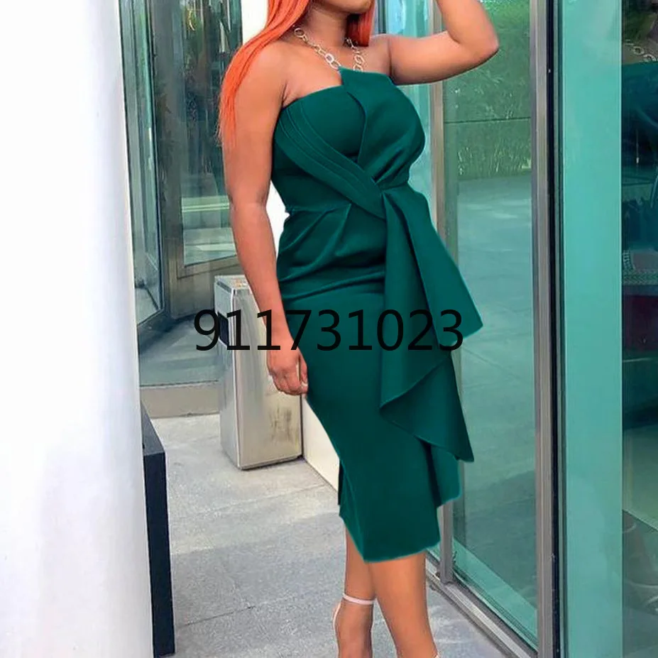 Лето 2021 Новое поступление Африканское женское платье без рукавов однотонное