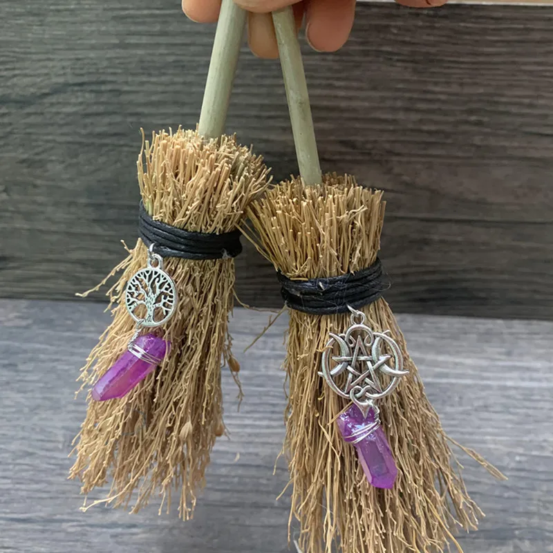 Веник для удаления пыли Викка кельтская пентаграмма мини-ведьминский веник