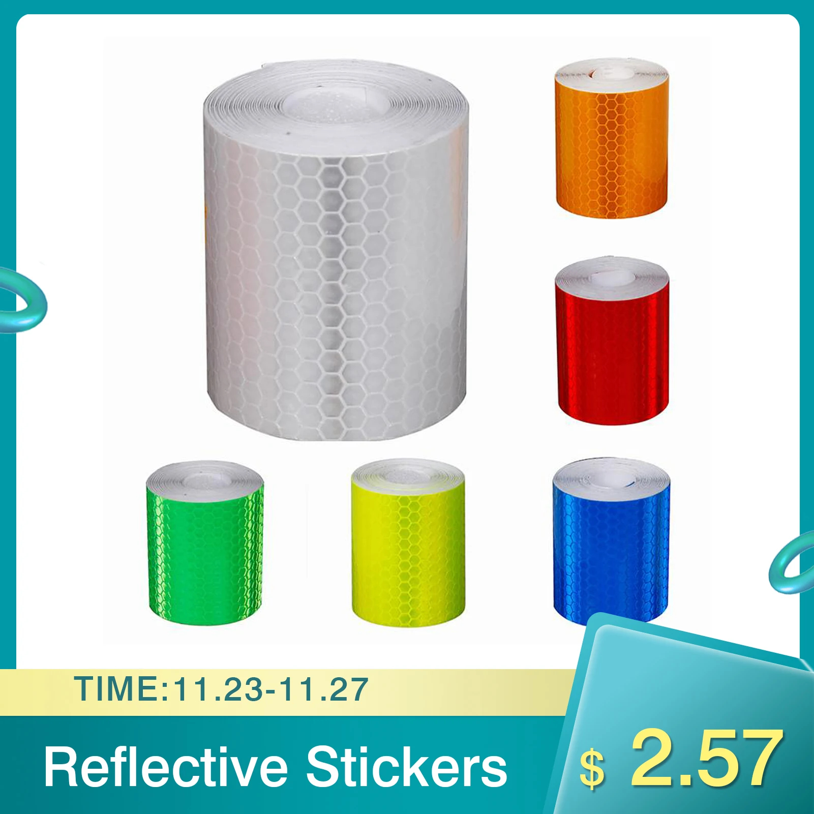 

5cmx3m Reflective Bicycle Stickers Adhesive Tape For Bike Safety White Red Yellow Orange Blue Green Reflective Bike Stickers