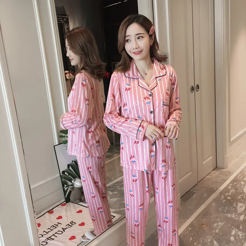 Женская одежда для сна привлекательные пижамные комплекты с длинными рукавами