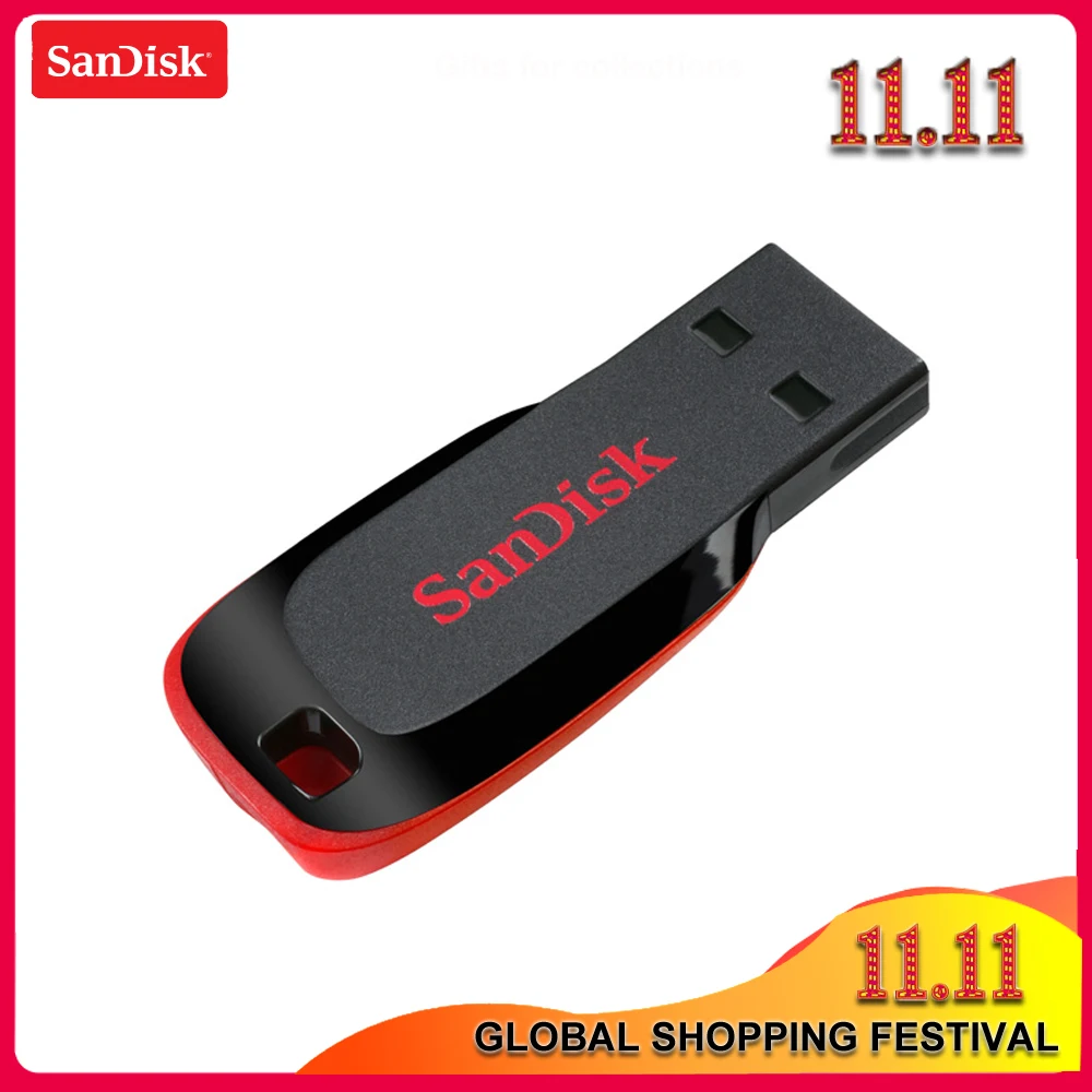 100% Оригинал SanDisk флеш-диск USB 2 0 16 ГБ 32 64 Гб 128 Cruzer Blade CZ50 флеш-накопители поддержка