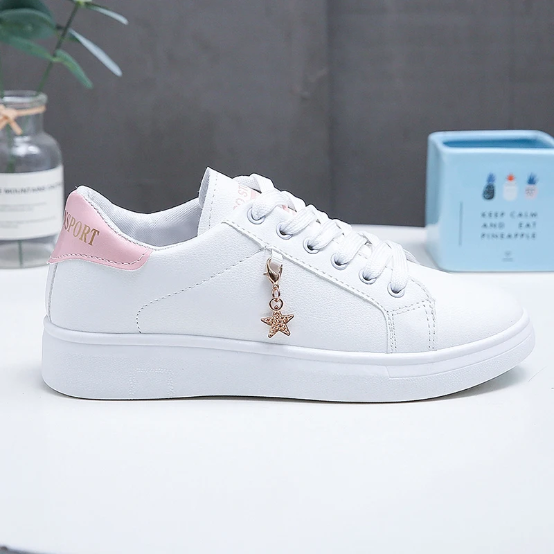 

Flat White Shoes Female 2021 Spring and Autumn Lace Up Student Casual Shoes Sports Shoes Four Seasons Single Shoes Shose Women