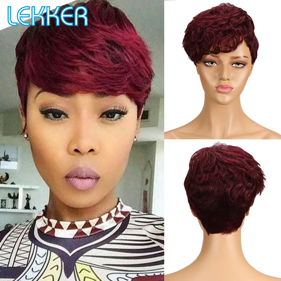 Lekker парики короткие из человеческих волос бразильский Реми 100% человеческие