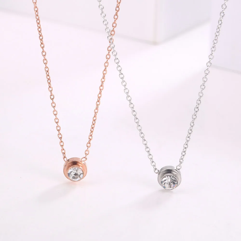 2021 Titanium Steel Clavicle Necklace For Women Jewelry Simple Rhinestone Star Tassel Pendant Neck Chain Fashion Accessories