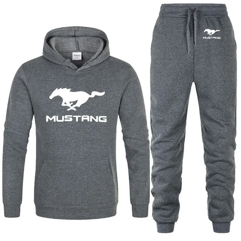 

Hoodies Men for Mustang Logo Printed unisex Sweatshirt Fashion Men Hoodie hip hop harajuku Casual Fleece Hoodies Pants Suit 2PcT