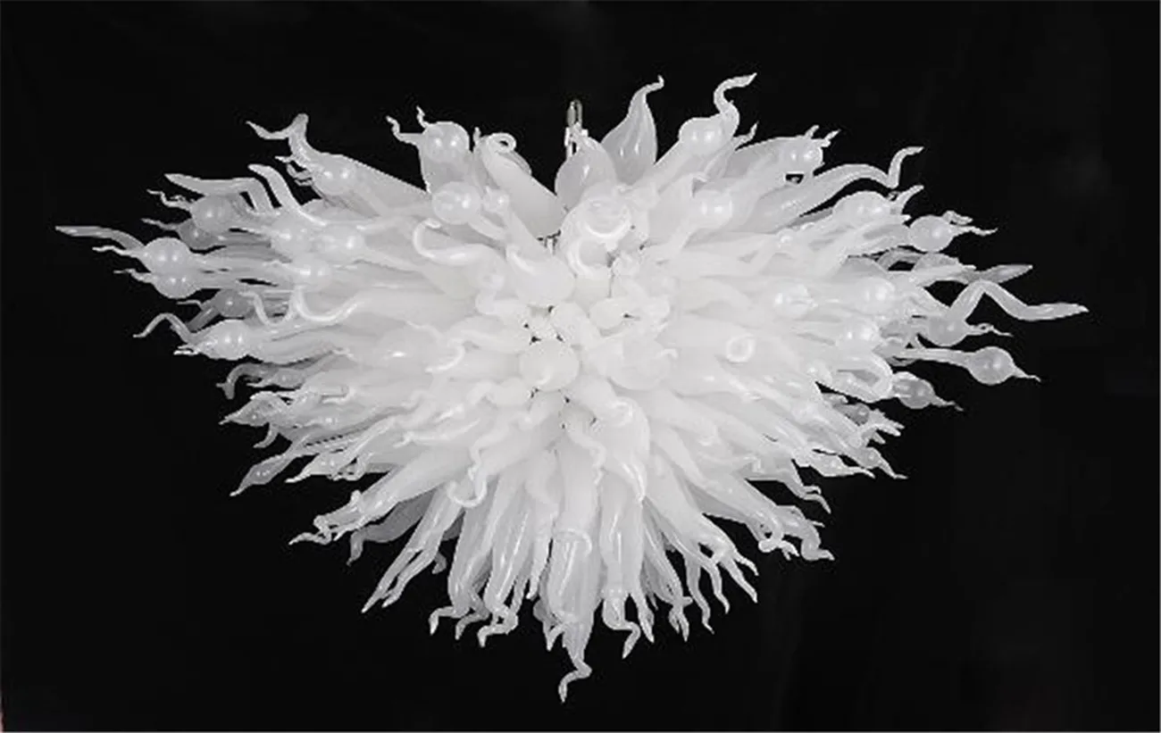 

Wedding Pendant Light for New House Items Chihuly Style White Glass Murano Crystal Chandelier