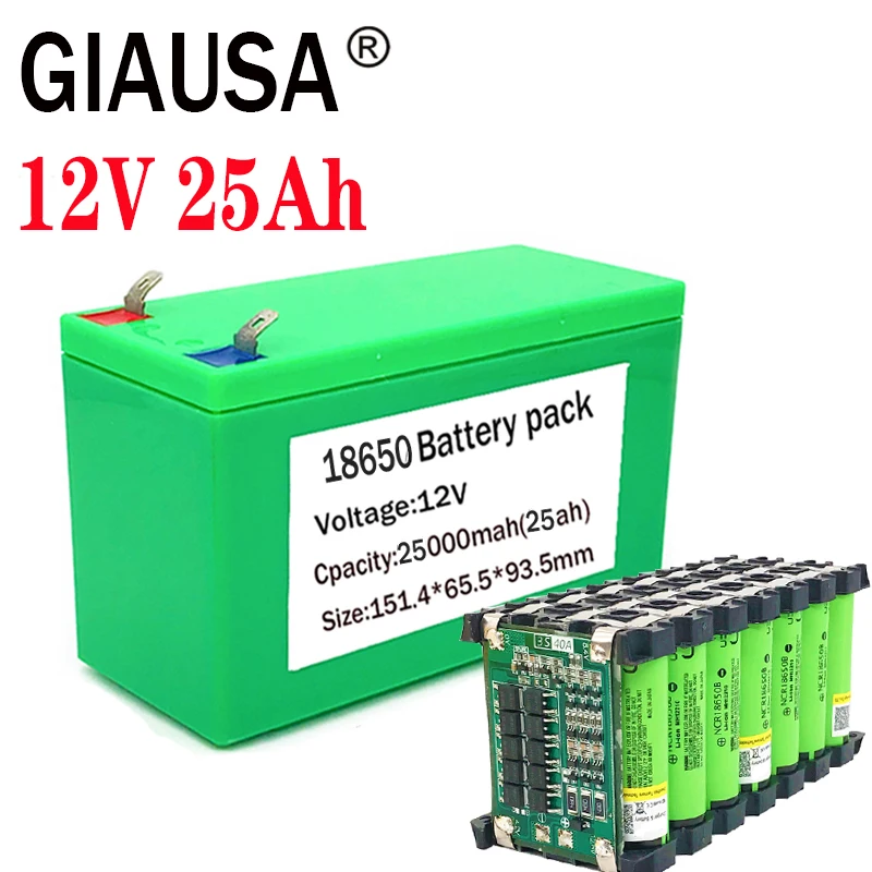 Литиевая аккумуляторная батарея GIAUSA 12 в 25 Ач используется 18650 ячеек для