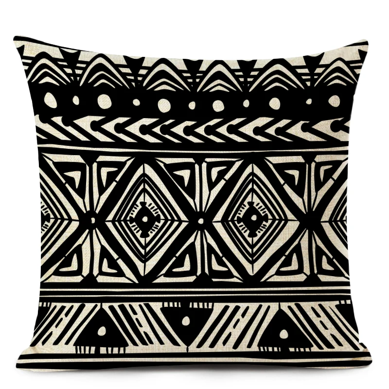 Retro High Quality ethnic Geometry Cushion Cover Throw Pillow Cutton Linen Car Sofa Bed Home Decor Textile Printed Pillowcase