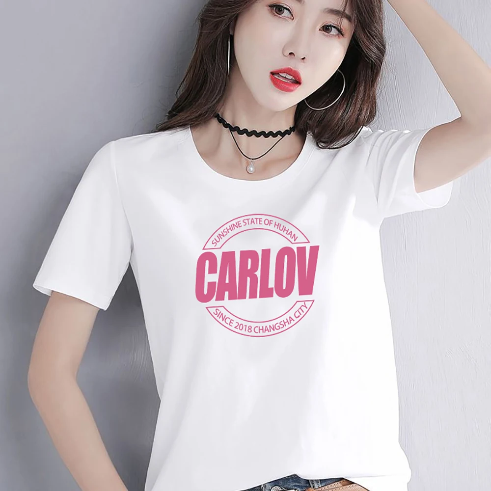 95% хлопок короткий рукав тренд женская спортивная универсальная однотонная