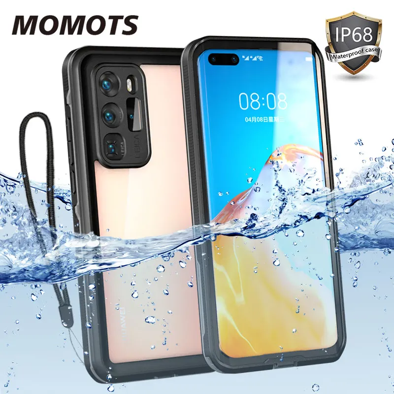 Водонепроницаемый чехол для Huawei P40 Pro P30 Lite противоударный P20 Mate 20 прозрачный с