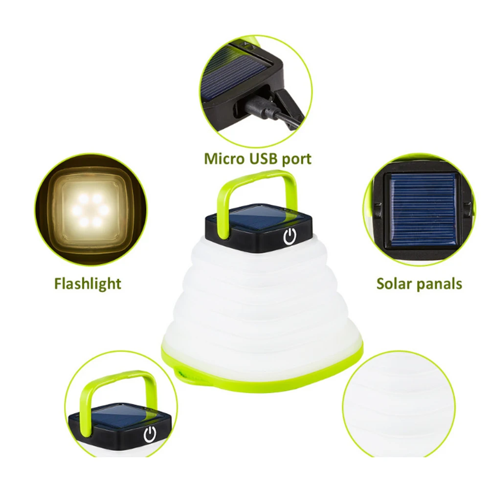 Foldable Portable Solar Powered Camping Light Tent Lamp USB Rechargeable Outdoor Waterproof Hanging | Лампы и освещение