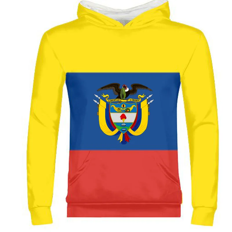 

Колумбийский Мужской свитшот на молнии с номером имени по индивидуальному заказу, нация, флаг, государственный флаг, печать с испанской рес...