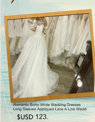 Fashion Boho White Wedding Dresses Long Chiffon A Line Ivory Wedding Gowns Backless Lace Cheap Princess Beach Bridal Dress