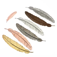 new 24x11012x43mm feather pendant 5pcslot 6colors cameo bookmarks feather cabochon settings jewelry making charms