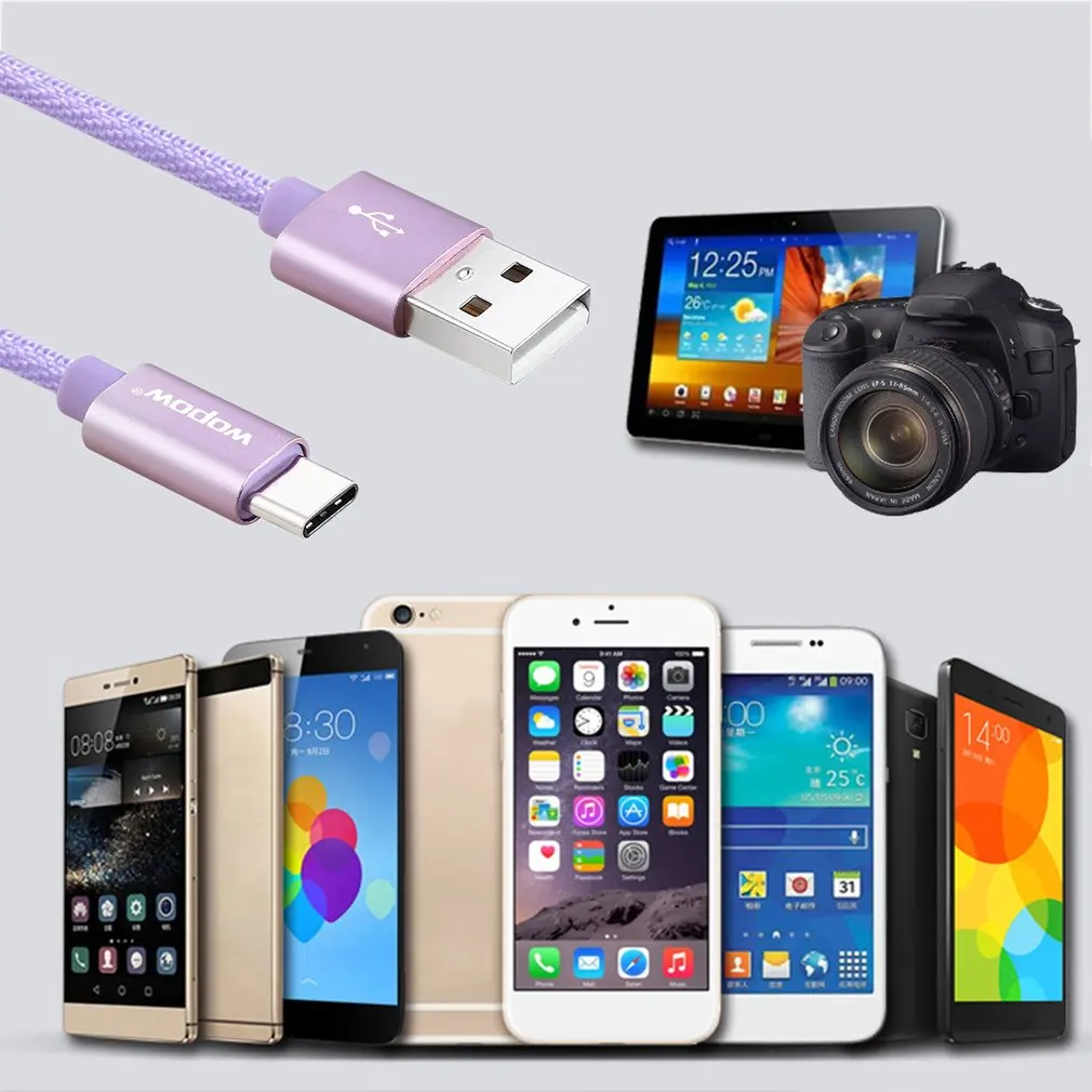 Wopow LB-103 Micro usb кабель для передачи данных 1 метр Быстрая зарядка джинсовый плетеный