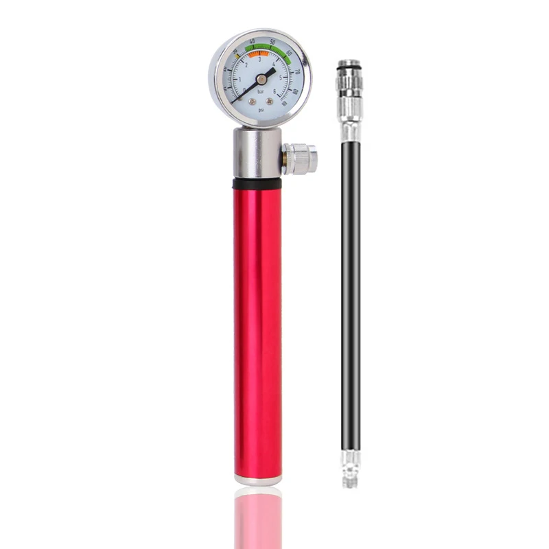 Мини велосипедный насос с манометром алюминиевый сплав ручной воздушный горный
