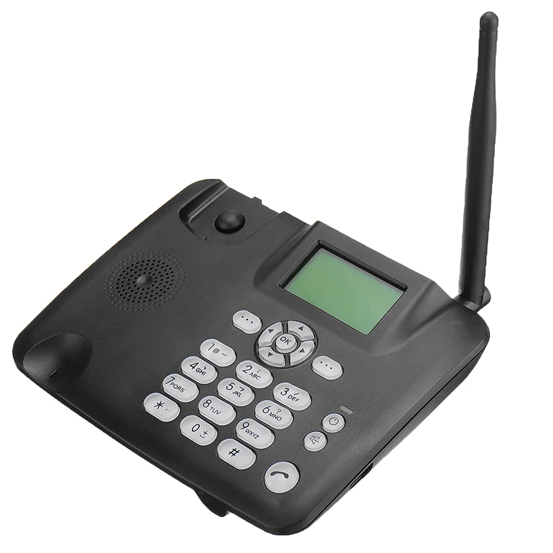 Черный стационарный беспроводной телефон 4G GSM Настольный телефон SIM карта SMS Функция Настольный телефон машина