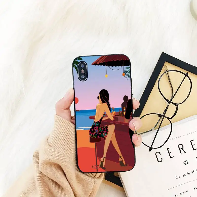 

Yinuoda Summer vacation girl Coque Shell Phone Case For iPhone 11 8 7 6 6S Plus X XS MAX 5 5S SE 2020 XR 11 pro Cover
