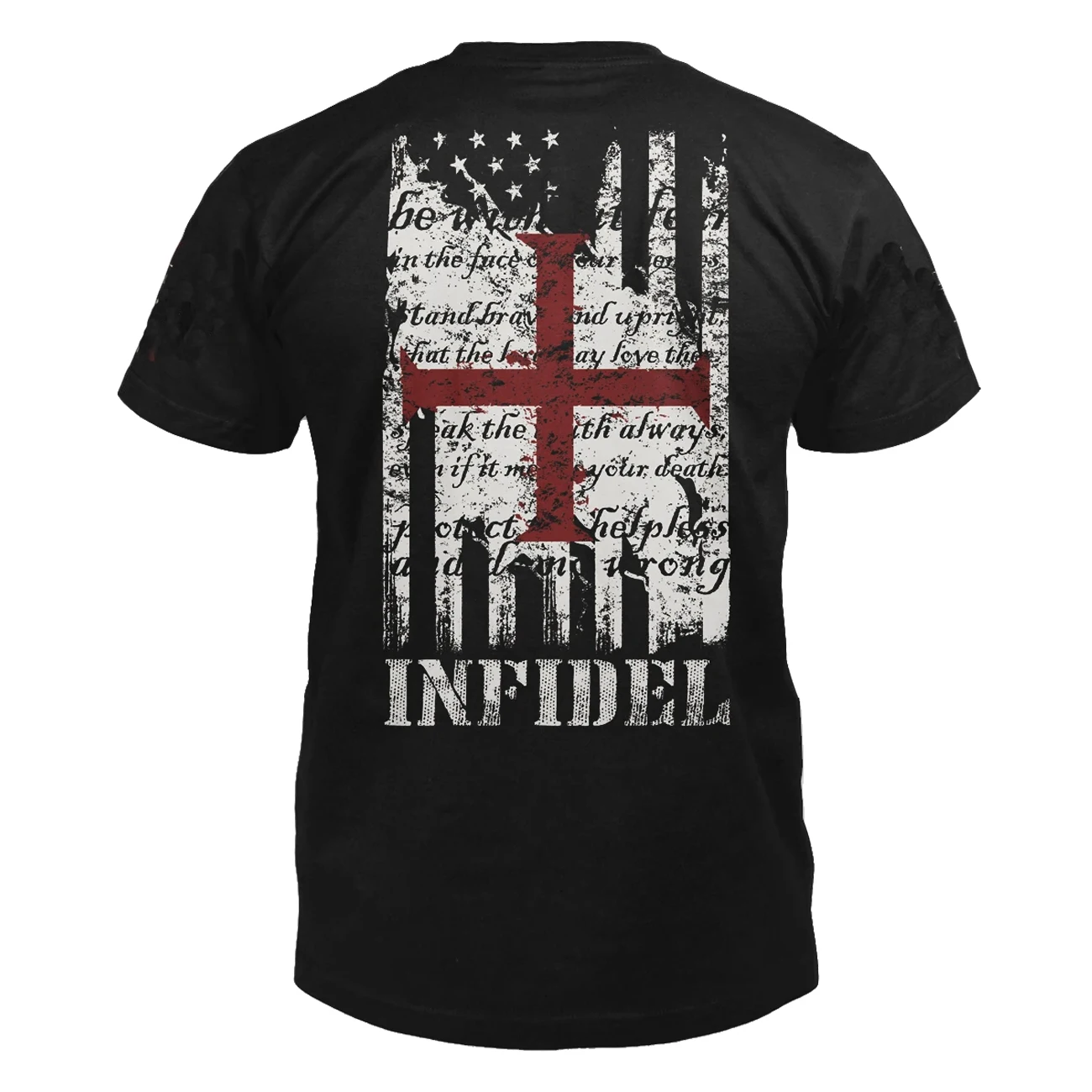 

cool design American and Templar Flag American Infidel T-Shirt. Summer Cotton Short Sleeve O-Neck Mens T Shirt New S-3XL