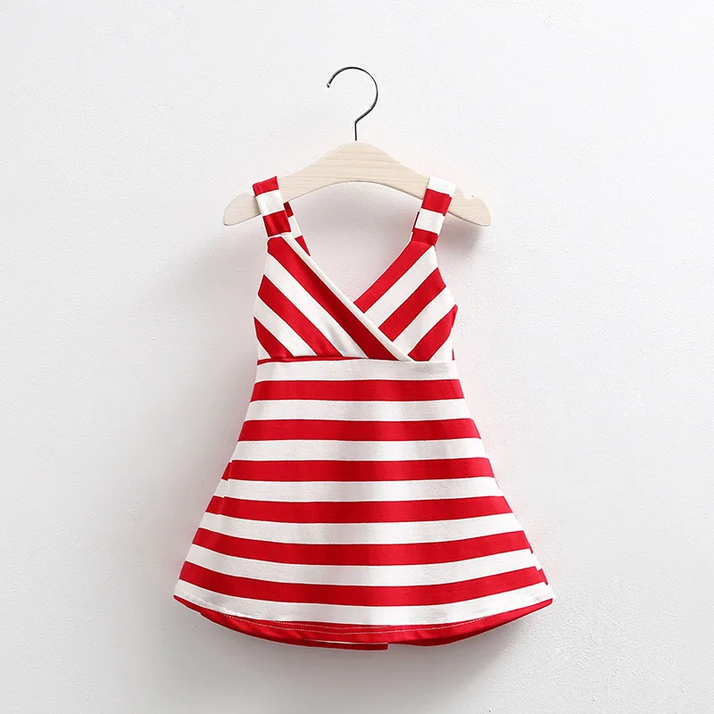 

Modal Striped Summer Style Girls Dress Beach Kids Girl Princess Dress Fashion Sleeveless Children Clothes