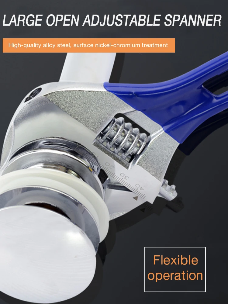 Регулируемый гаечный ключ с короткой ручкой универсальный разные инструменты 6