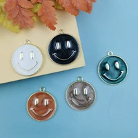 jeque 10pcs metal smiley face alloy enamel charm smile pendant for jewelry making necklace handmade accessories wholesale