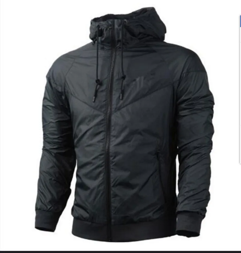 

2021 men's fashion brand casual windbreaker zipper hooded jacket quick-drying sports jacket outdoor sun protection clothing