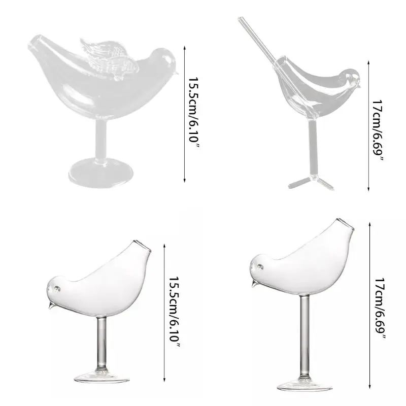 2021 New 150Ml Creative Bird Shape Cocktail Goblet Glass Personality Molecular Smoked | Дом и сад