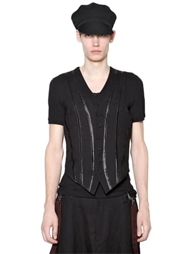 

Men's New Men's GD Summer Large Size Fit Vest Stage Singer Performance Costume