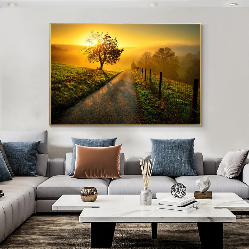 

Beautiful Sunset Scenery Canvas Painting Print on Waterproof Large Size for Living Room Home Decor Pictures Wall Art Picture