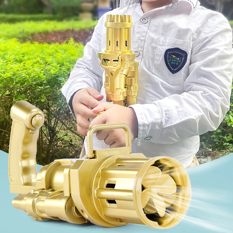 

2-in-1 Electric Bubble Machine Safe Summer Cooling Fan Gatling Magic Bubble Maker For Kids Toy Children Gift Indoor And Outdoor