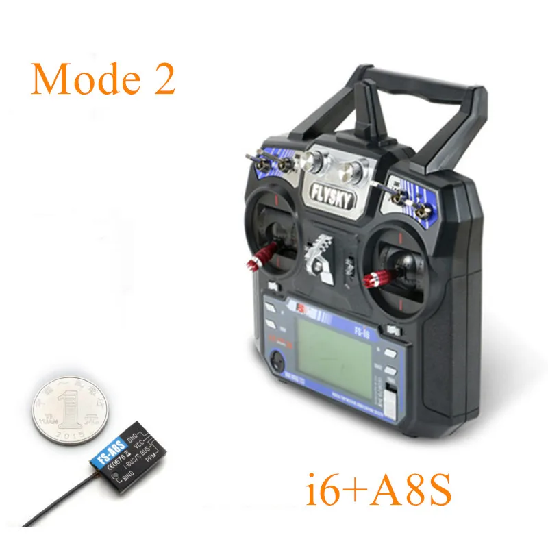 Mode 2 i6 With A8S FLYSKY FS-i6 i6 2,4G 6CH передатчик AFHDS с iA6B X6B A8S R6B iA10B приемник Радиоконтроллер для RC FPV Дрон самолет - Цвет: Mode 2 i6 With A8S