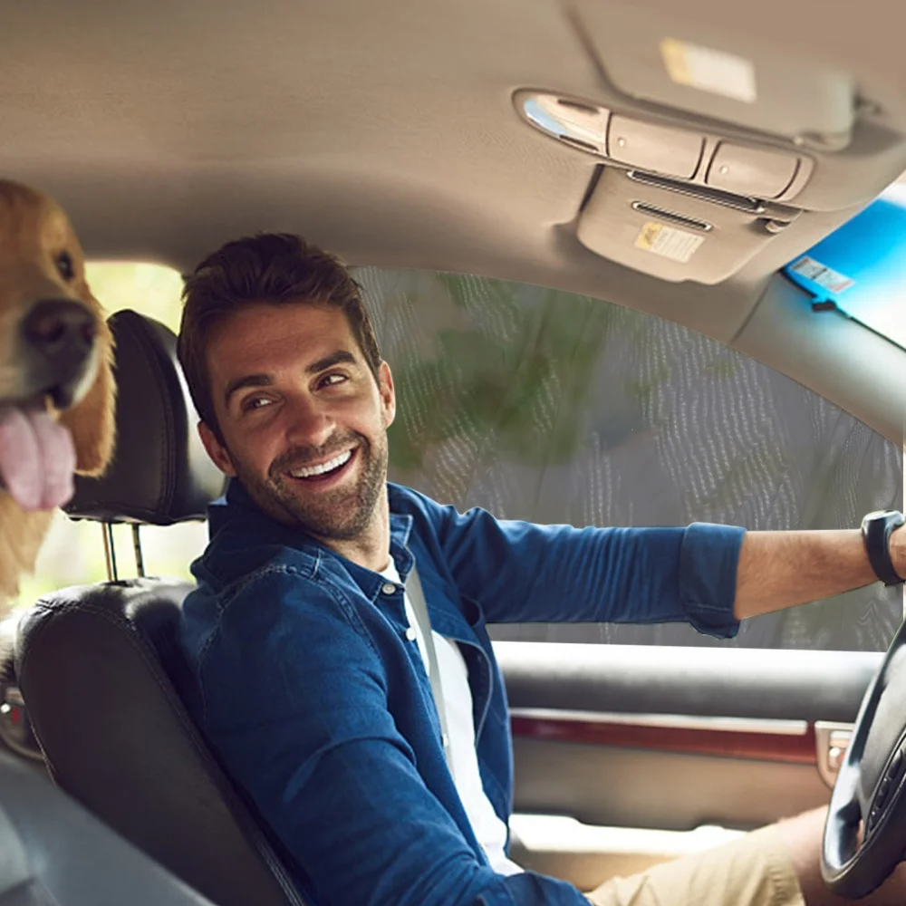 

2Pcs Stretchable Car Window Shade UV Protection Breathable Side Window Shades