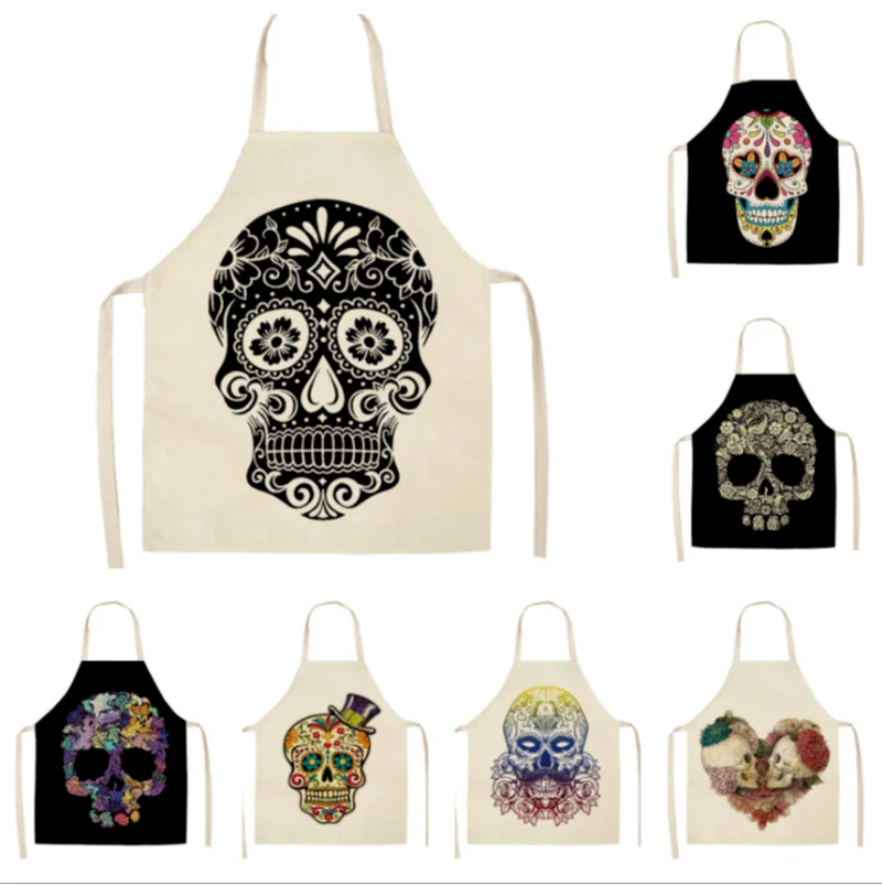 

Женский и мужской нагрудник в виде черепа, без рукавов, из хлопка и льна