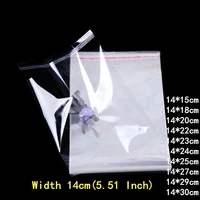 200pcs 14cm wide plastic bags clear self adhesive cellophane bag transparent jewelry candy cookie food packaging bag gift bag