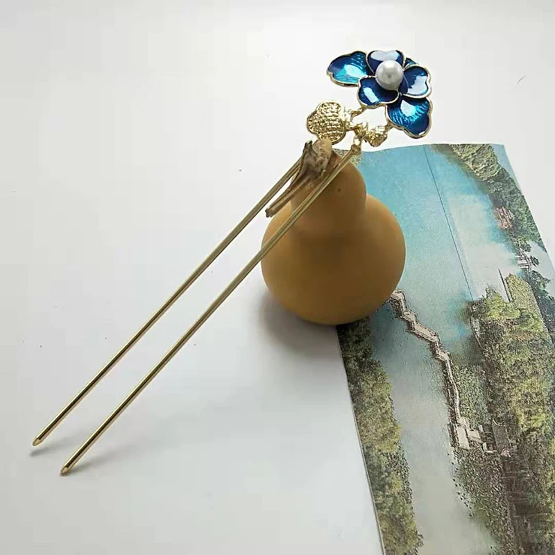 Винтажная заколка для волос в китайском стиле ручная работа палочки цветочный