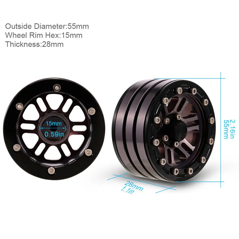 

2021 Cool Colors Accessories Simulation Climbing Car 1.9 Inch Metal Lock Tire Wheel Hub Suitable For 1/10 RC Crawler Type