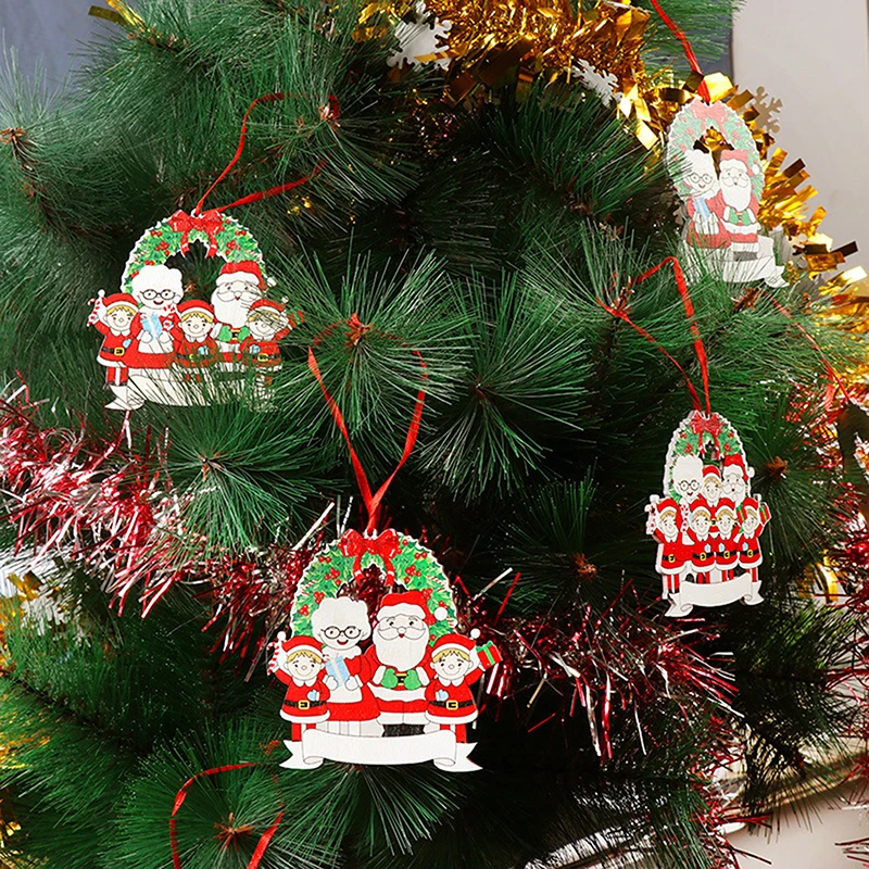 

Christmas Tree Family Hanging Pendant Wooden Snowman Figurine Adorable Decor Toddler Toys 2 Years Kids Crafts Diy Toys