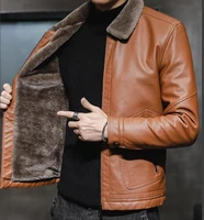 2021 winter autumn mens jacket fashion faux fur collar windproof warm coat male brand clothing mens new thick leather jacket