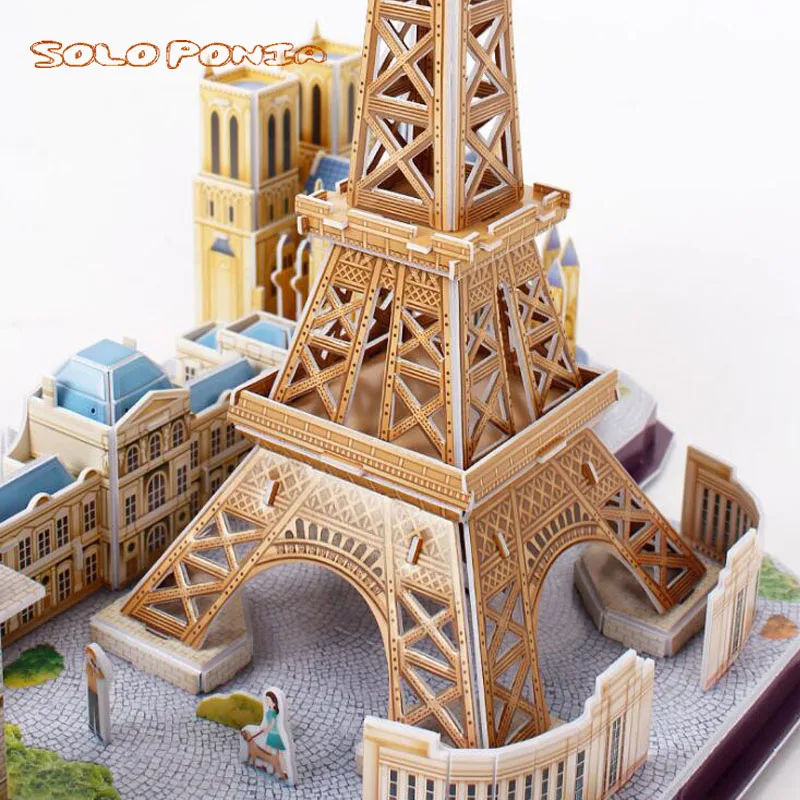 

40 cm City Line Carboard Building Model 3D Toys Puzzles Paris for Kids DIY World Famous building paper Jigsaw Puzzle assembly