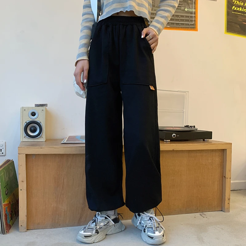 Спортивные женские осенне-зимние модные свободные универсальные укороченные