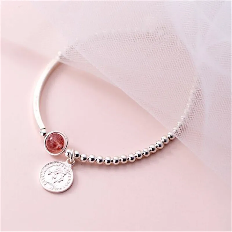 

925 Sterling Silver Crystal Round Ball Charm Bracelet&Bangle For Women Elegant Party Wedding Jewelry Pulseras sl112