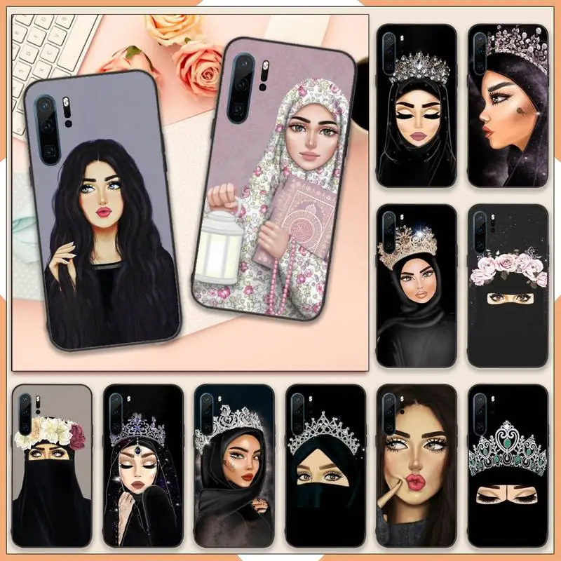 

Muslim Islamic Arabic Hijab Face Gril Phone Case For Huawei P40 P20 P30 lite Pro P Smart 2019 Mate 40 20 10 Lite Pro Nova 5t